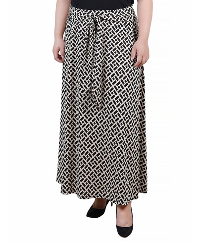 NY COLLECTION PLUS SIZE MAXI WITH SASH WAIST TIE SKIRT