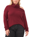 1.state Plus Size Cut-out Turtleneck Sweater In Windsor Wine