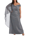 NIGHTWAY PLUS SIZE ON-OFF-SHOULDER GOWN