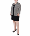 Ny Collection Plus Size Dress Set, 2 Piece In Doeskin Black