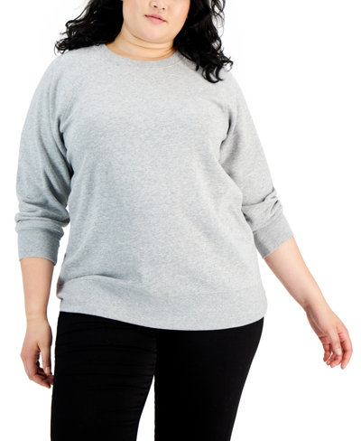 Style & Co Plus Size Fleece Tunic, Created For Macy's In Ember Heather