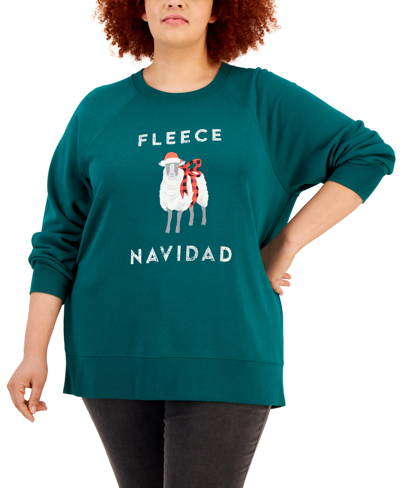 Style & Co Plus Size Fleece Tunic, Created For Macy's In Fleece Navidad