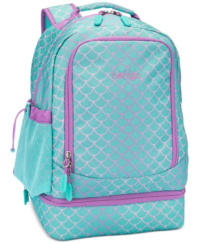 Bentgo Kids Prints 2-in-1 Backpack & Insulated Lunch Bag In Aqua