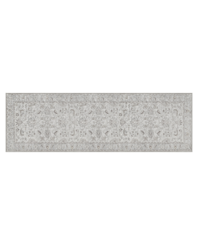 Gelpro Nevermove Traditional Jordan Kitchen Runner, 24" X 76" In Gray