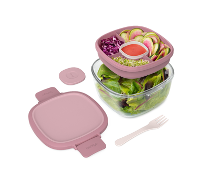 Bentgo Glass Leak-proof Salad Container In Rose