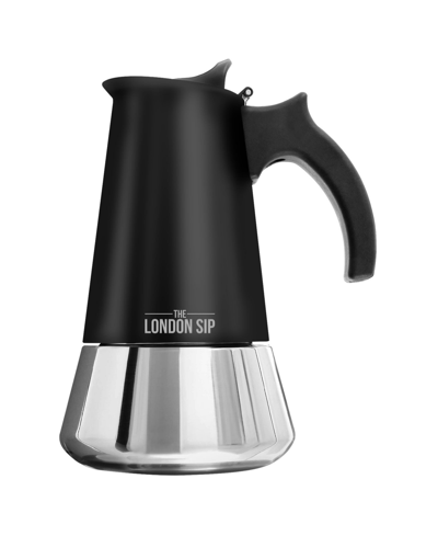 London Sip Stainless Steel Espresso Maker 10-cup In Black