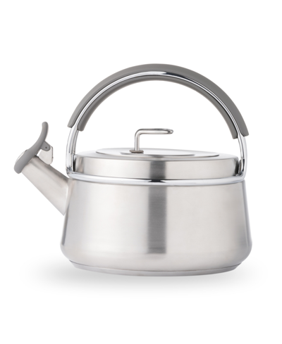 Everyday Solutions Cafe Collection Whistling Tea Kettle, 2 Quart In Silver-tone