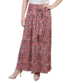 Ny Collection Petite Printed Maxi Skirt With Sash Waist Tie In Pink Westshore