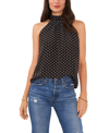 1.state Polka Dot Gathered Halter Neck Chiffon Top In Rich Black