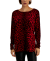 INC INTERNATIONAL CONCEPTS WOMEN'S LEOPARD-PRINT BOAT-NECK SWEATER, CREATED FOR MACY'S