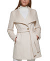 CALVIN KLEIN WOMEN'S WOOL BLEND BELTED WRAP COAT, CREATED FOR MACY'S