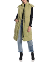 Avec Les Filles Thermalpuff™ Longline Hooded Puffer Vest In Fern