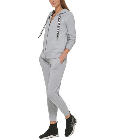 Dkny Sport Women's Logo-drawstring Jogger Pants In Pearl Grey Heather