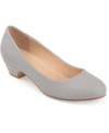 Journee Collection Saar Womens Faux Leather Slip On Pumps In Grey