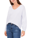 Vince Camuto Plus Size Cozy V-neck Long Sleeve Sweater In Frozen