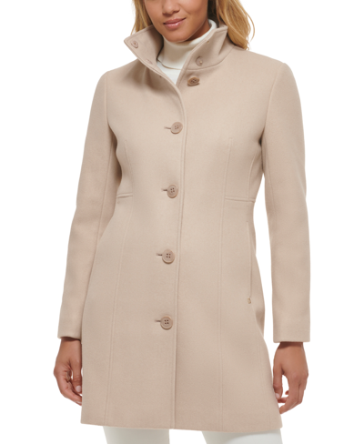 Calvin Klein Women's Plus Size Walker Coat, Created For Macy's In Red Beige Melange