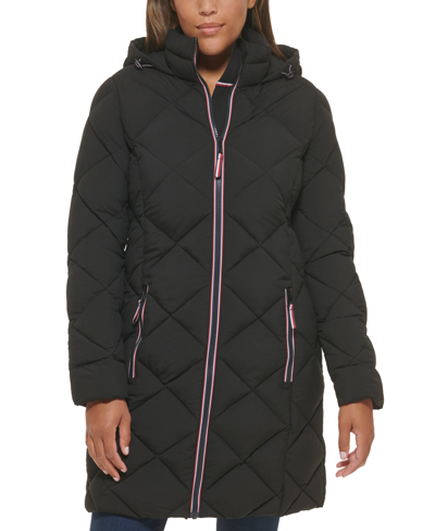 Tommy Hilfiger Women's Hooded Quilted Puffer Coat In Black