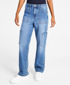 Shop And Now This Women's High Rise Utility Denim Jeans, Regular & Petites In Medium Wash