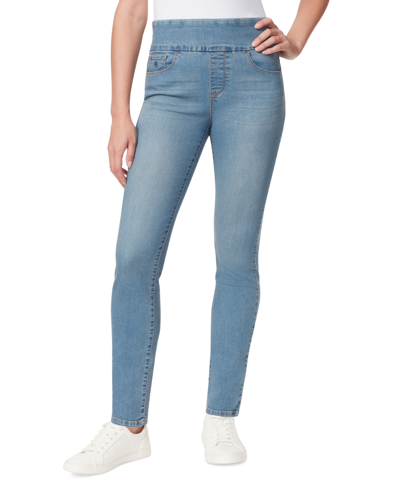 Gloria Vanderbilt Women's Amanda Pull-on Tapered Jeans In Shoshone Wash