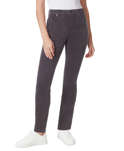 Gloria Vanderbilt Women's Amanda High-rise Corduroy Slim Jeans In Flint Grey