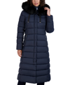 TAHARI WOMEN'S FAUX-FUR-TRIM HOODED MAXI PUFFER COAT