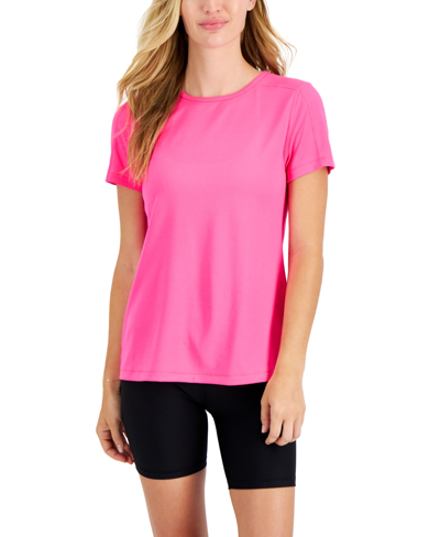 Id Ideology Women's Mesh T-shirt, Created For Macy's In Molten Pink