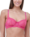 Skarlett Blue 'minx' Unlined Lace Demi Underwire Bra In Summer Coral / Jubilee