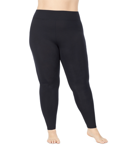 Cuddl Duds Plus Size Softwear With Stretch High-waist Leggings In Black