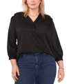 VINCE CAMUTO PLUS SIZE JACQUARD PATTERNED BLOUSE