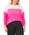 VINCE CAMUTO PLUS SIZE COZY EXTENDED SHOULDER COLOR BLOCKED SWEATER