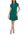 Kensie Faux-suede Shift Dress In Pine