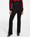 Bar Iii Women's Pull-on High-rise Flare-leg Pants, Created For Macy's In Deep Black