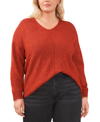 VINCE CAMUTO PLUS SIZE COZY V-NECK LONG SLEEVE SWEATER