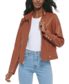 Levi's Faux-leather Moto Racer Jacket In Brown
