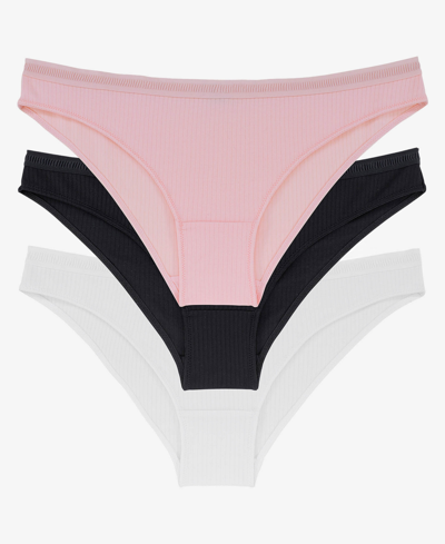 Dorina Women's Tiffany Bikini Panty Set, 3 Piece In Pink/black/white