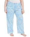 HUE WOMENS PLUS SIZE SLEEPWELL PRINTED KNIT PAJAMA PANT MADE WITH TEMPERATURE REGULATING TECHNOLOGY