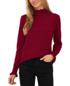 Cece Womens Cotton Ruffled Pullover Sweater In Deep Merlot