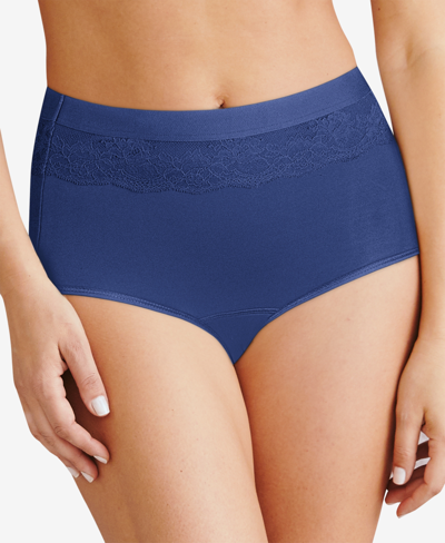 Bali Women's Beautifully Confident Brief Period Underwear With Light Leak Protection Dfllb1 In In The Navy