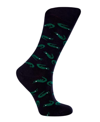 LOVE SOCK COMPANY WOMEN'S ALLIGATOR W-COTTON NOVELTY CREW SOCKS WITH SEAMLESS TOE DESIGN, PACK OF 1