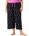 HUE PLUS SIZE PRINTED CAPRI PAJAMA PANTS