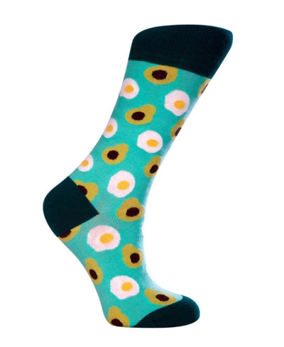 Love Sock Company Women's Avocado W-cotton Novelty Crew Socks With Seamless Toe Design, Pack Of 1 In Light Pastel Green