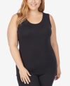 Cuddl Duds Petite Softwear With Stretch Reversible Tank Top In Black