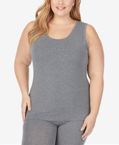 Cuddl Duds Plus Size Softwear With Stretch Reversible Tank Top In Charcoal