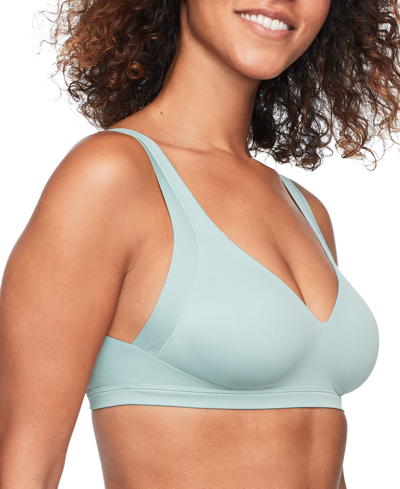Warner's Warners No Side Effects Underarm And Back-smoothing Comfort Wireless Lightly Lined T-shirt Bra Ra223 In Misty Blue