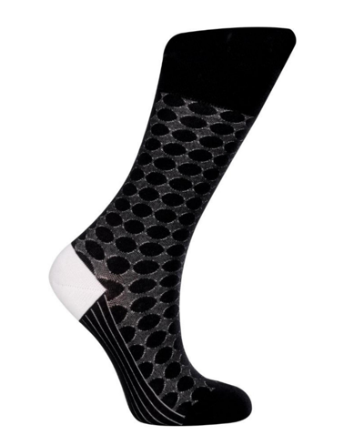 Love Sock Company Women's Circles W-cotton Dress Socks With Seamless Toe Design, Pack Of 1 In Black