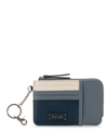 The Sak Women's Iris Leather Card Case Wallet In Dusty Blue Block