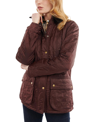 Barbour Beadnell Polarquilt Plaid-trim Utility Coat In Windsor/brown