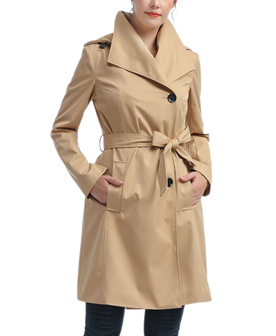 Kimi & Kai Women's Elsa Water-resistant Hooded Trench Coat In Tan