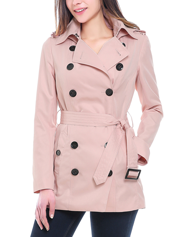 Kimi & Kai Women's Noa Water-resistant Shell Trench Coat In Blush