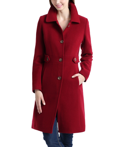 Kimi & Kai Women's Heather Wool Walking Coat In Red